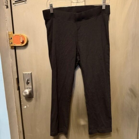 Cropped high waisted Black Cotton leggings - Picture 3 of 16